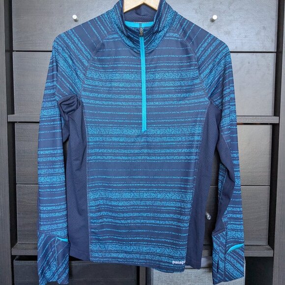 Patagonia Long Sleeve Half Zip Blue Hiking Outdoor Pullover Small - Picture 2 of 6